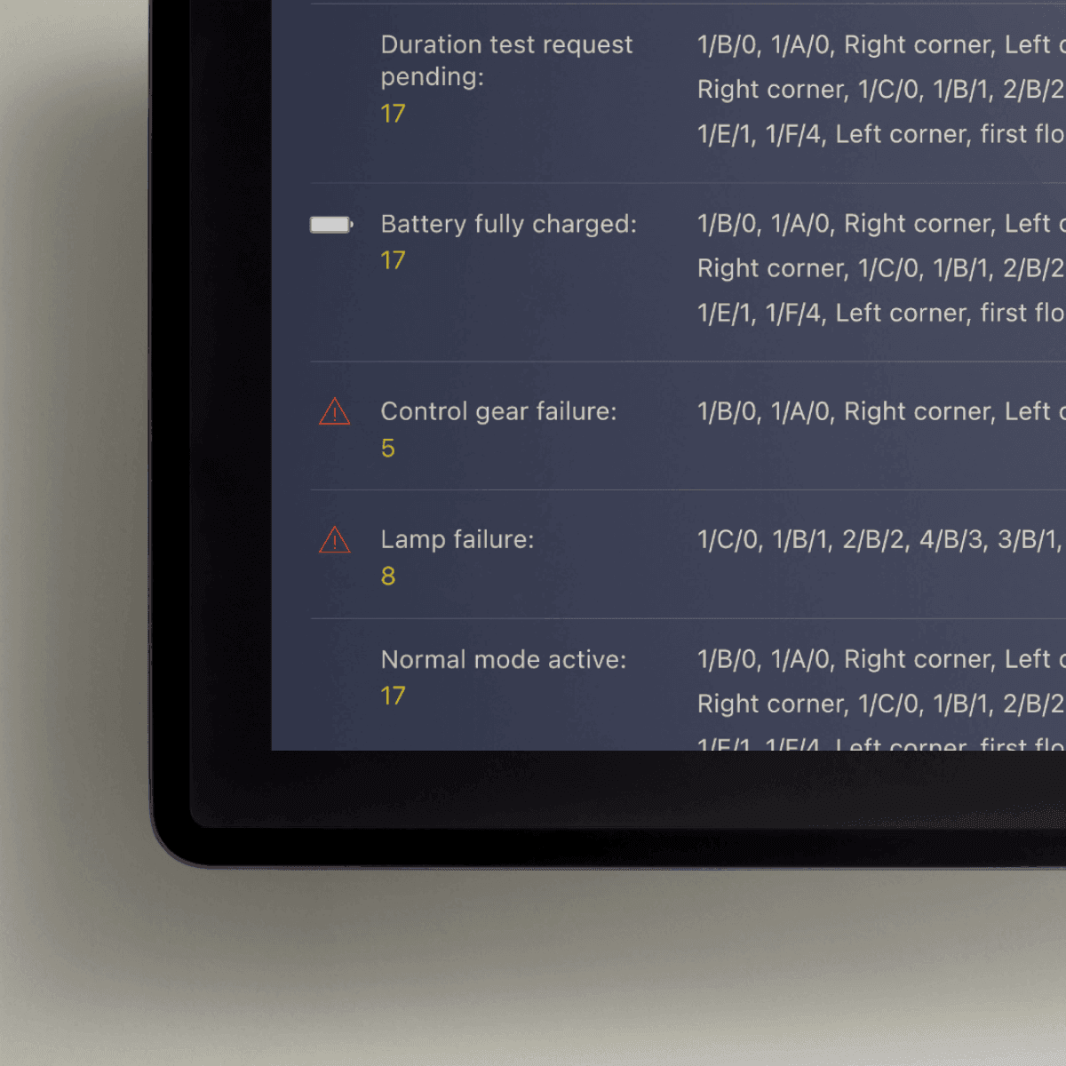 HaasCONNECT PRO Test overview screen