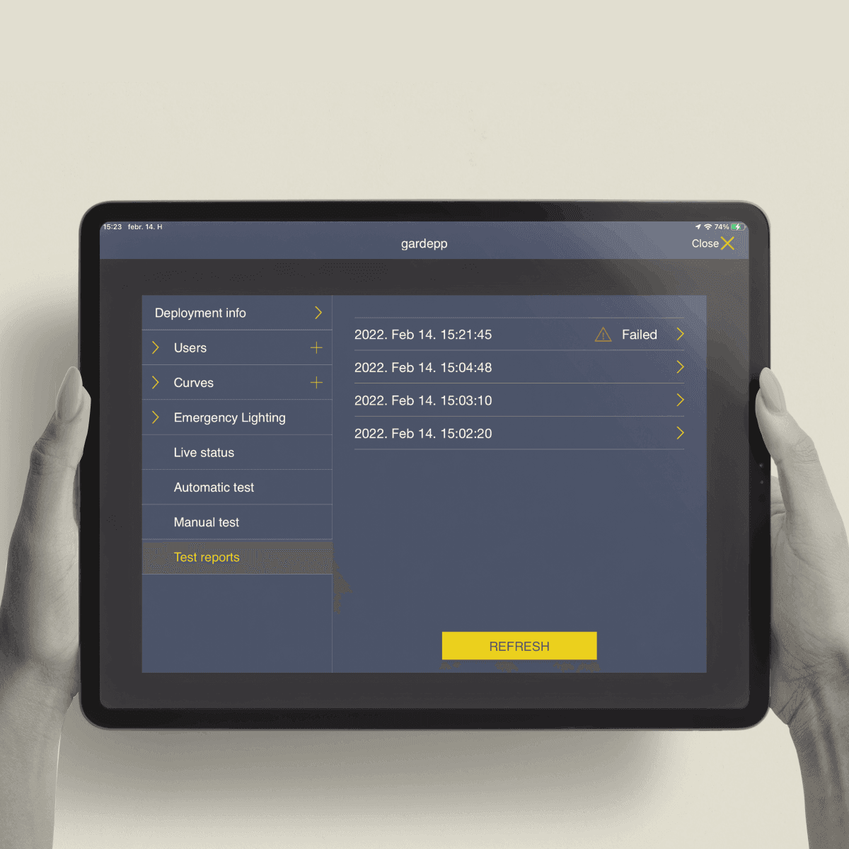 HaasCONNECT PRO Test results history
